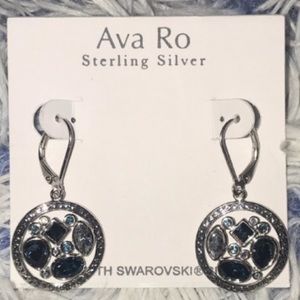 Ava Ro Sterling Silver Swarovski Crystal Earrings